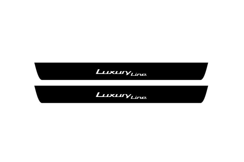 stainless steel illuminated door sill protectors for BMW X5 G05 2019+ with Luxury Line logo