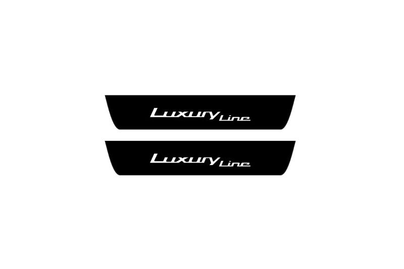 illuminated door sill protectors BMW X5 G05 2019+ stainless steel with Luxury Line logo