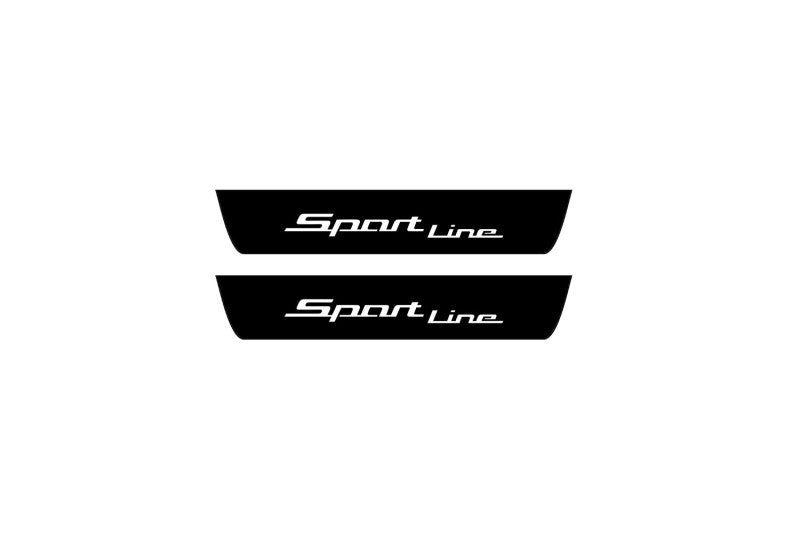 illuminated door sill protectors BMW X5 G05 2019+ in stainless steel with Sport Line logo