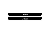 BMW X6 G06 2019+ illuminated door sill protectors stainless steel with X6 logo