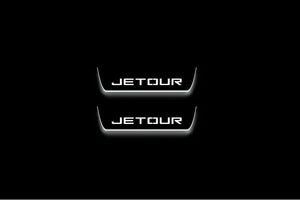 Jetour X70 2018+ LED Door Sills Illuminated Scuff Jetour Logo Stainless Steel Entry Guards