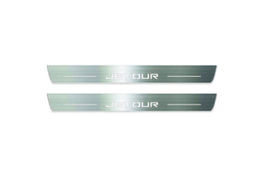 Jetour X70 2018+ LED Door Sills Illuminated Scuff Jetour Logo Stainless Steel Entry Guards
