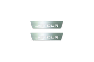 Jetour X70 2018+ LED Door Sills Illuminated Scuff Jetour Logo Stainless Steel Entry Guards