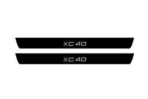 Volvo XC40 2017+ Illuminated Matte Sill Plates with logo XC40 Volvo Led Door Sills PRO opdesign