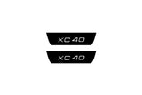 Volvo XC40 2017+ illuminated door sill protectors in stainless steel with XC40 logo