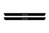 illuminated door sill protectors Volvo XC60 II 2017+ stainless steel with XC60 logo