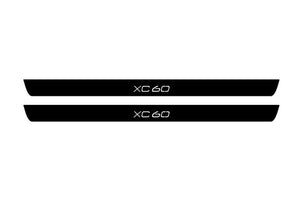 Volvo XC60 II 2017+ Illuminated Matte Sill Plates with logo XC60 Volvo Led Door Sills PRO opdesign