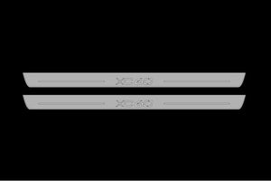 Illuminated LED Door Sill Tread Plates Volvo XC60 II 2017+ With XC60 Logo Volvo Led Door Sills opdesign