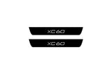stainless steel illuminated door sill protectors for Volvo XC60 II 2017+ with XC60 logo