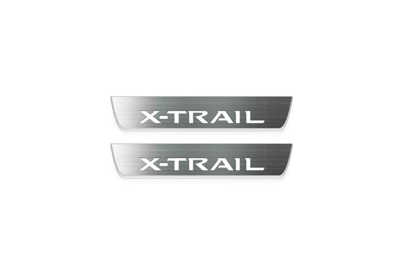 Nissan X-Trail T33 2021+ LED Door Sills Illuminated Scuff X-Trail Logo Stainless Steel Entry Guards