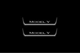 Tesla Model Y 2020+ Stainless Steel LED Door Sills – Model Y Logo