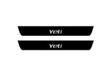 stainless steel illuminated door sill protectors for Skoda Yeti 2009+ with Yeti logo