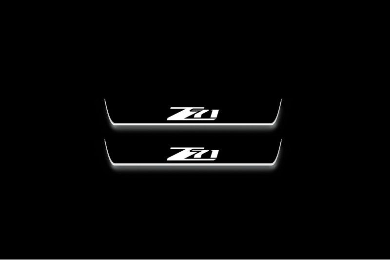 Chevrolet Colorado II GMT 31XX 2015-2023 Stainless Steel LED Door Sills – Z71 Logo