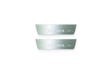Two short silver-finished door sill plates with Zafira lettering on a light background, straight-on view.