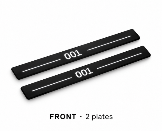 Zeekr 001 2021–2026 — Matte PRO LED Door Sills — 001 Logo