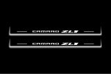 LED door sill plates for Chevrolet Camaro VI 2016+ stainless steel with Camaro ZL1 logo